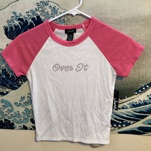 Justify Semi Cropped “Over It” Tee